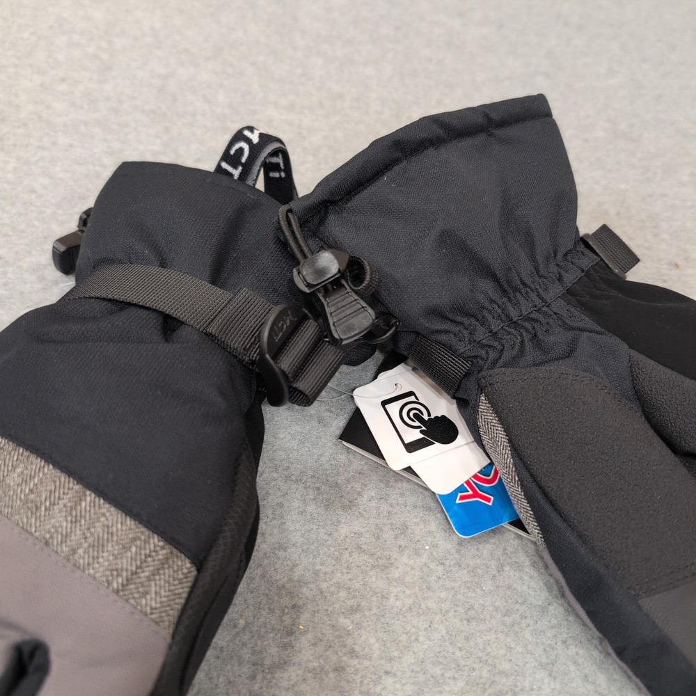 MCTi Waterproof Ski Gloves Mens‎ Medium Black Gray 3M Thinsulate Touchscreen New - Picture 5 of 7